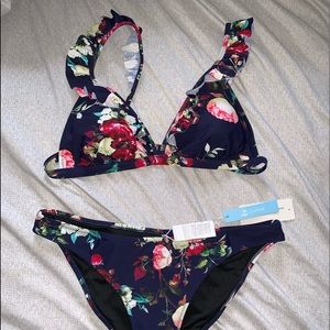 NWT Navy Floral Bikini